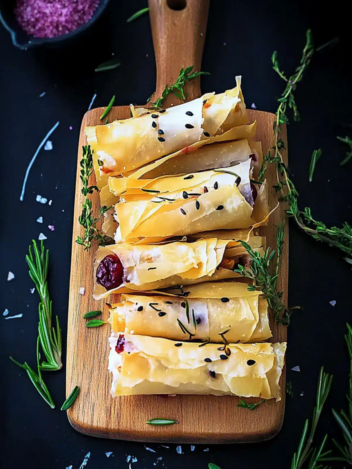 Cranberry and Brie Filo Crackers