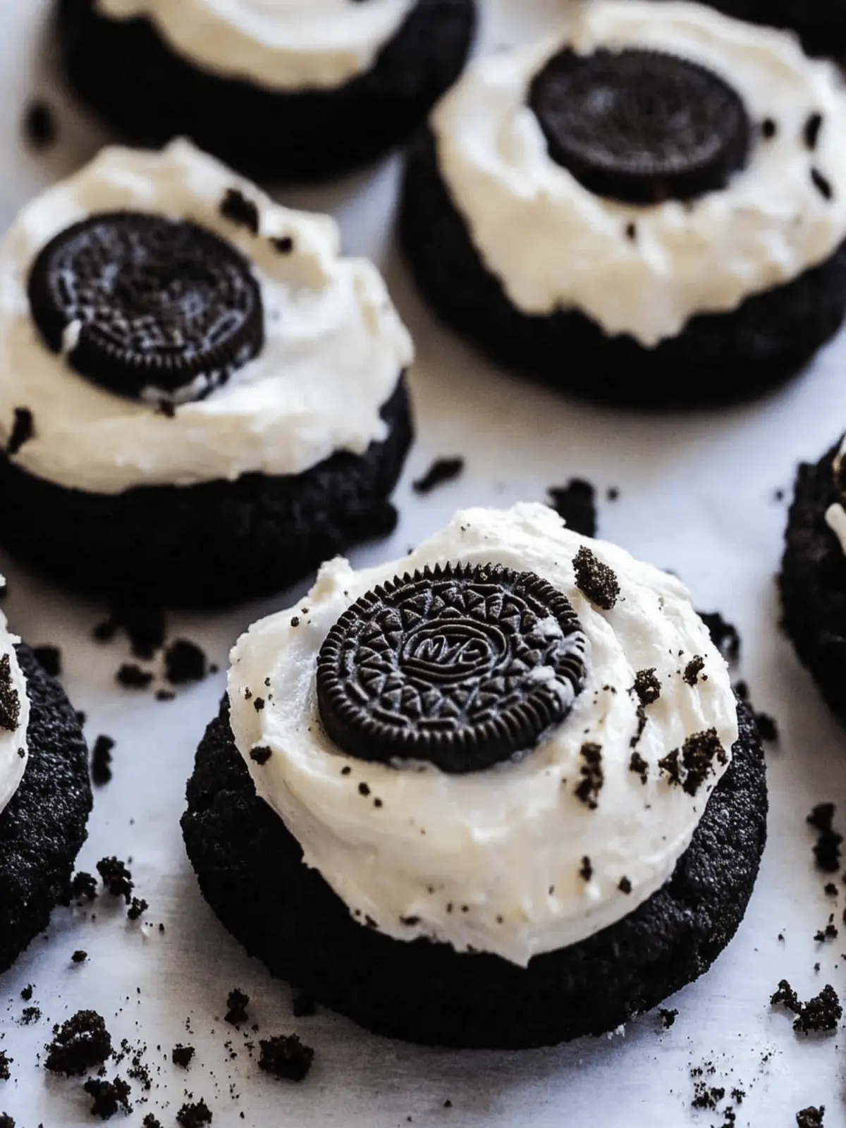 Irresistible Copycat Crumbl Oreo Cookies with Cream Cheese Frosting 2 Copycat Crumbl Oreo Cookies