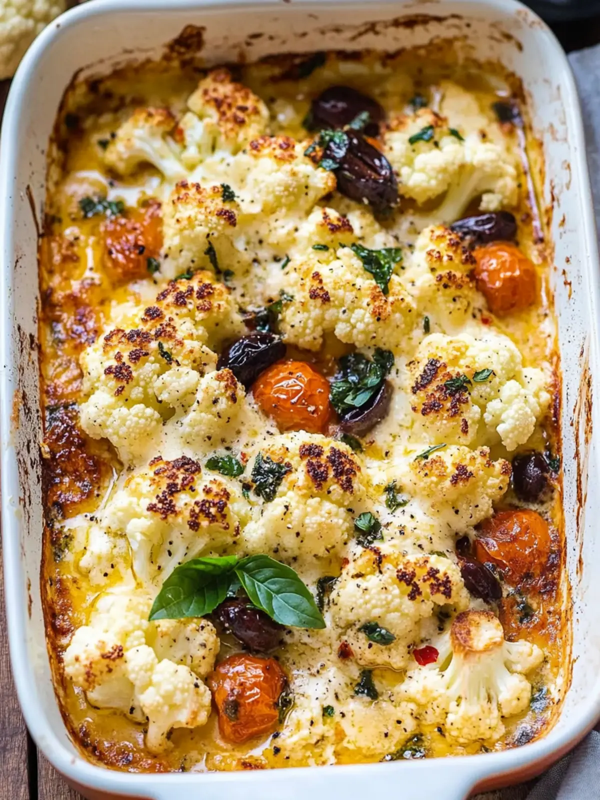 Greek-inspired Baked Feta & Cauliflower