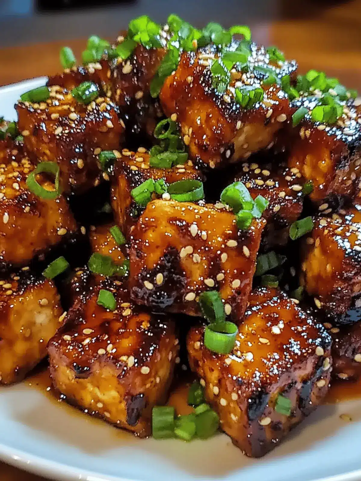 Crispy honey garlic tofu