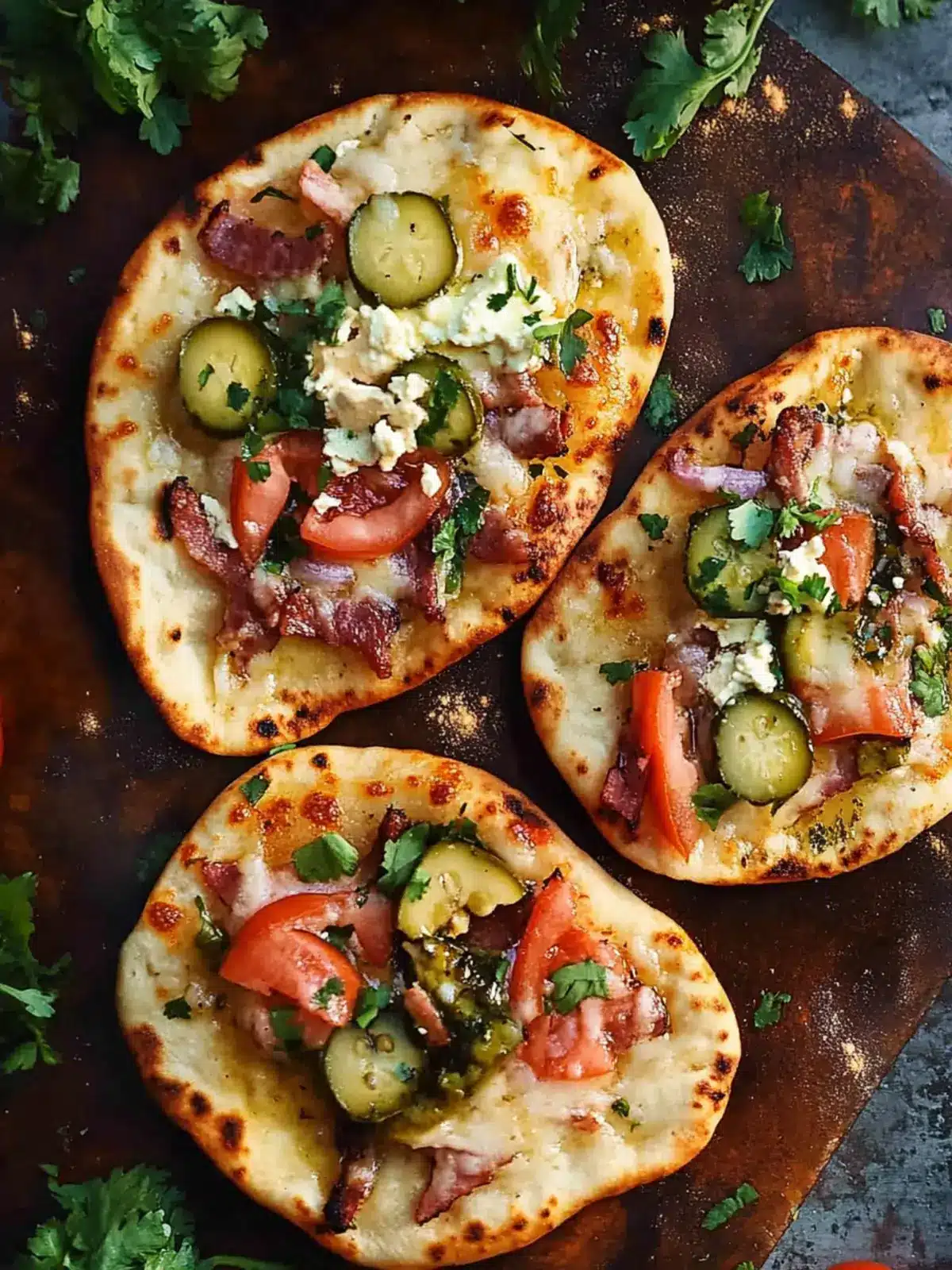 Mini Cuban Naan Pizzas