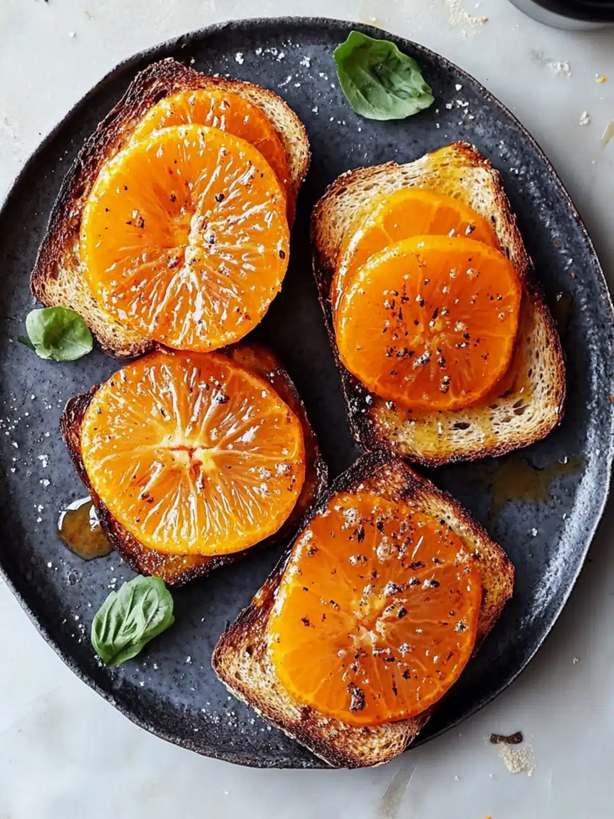Charred Tangerines on Toast