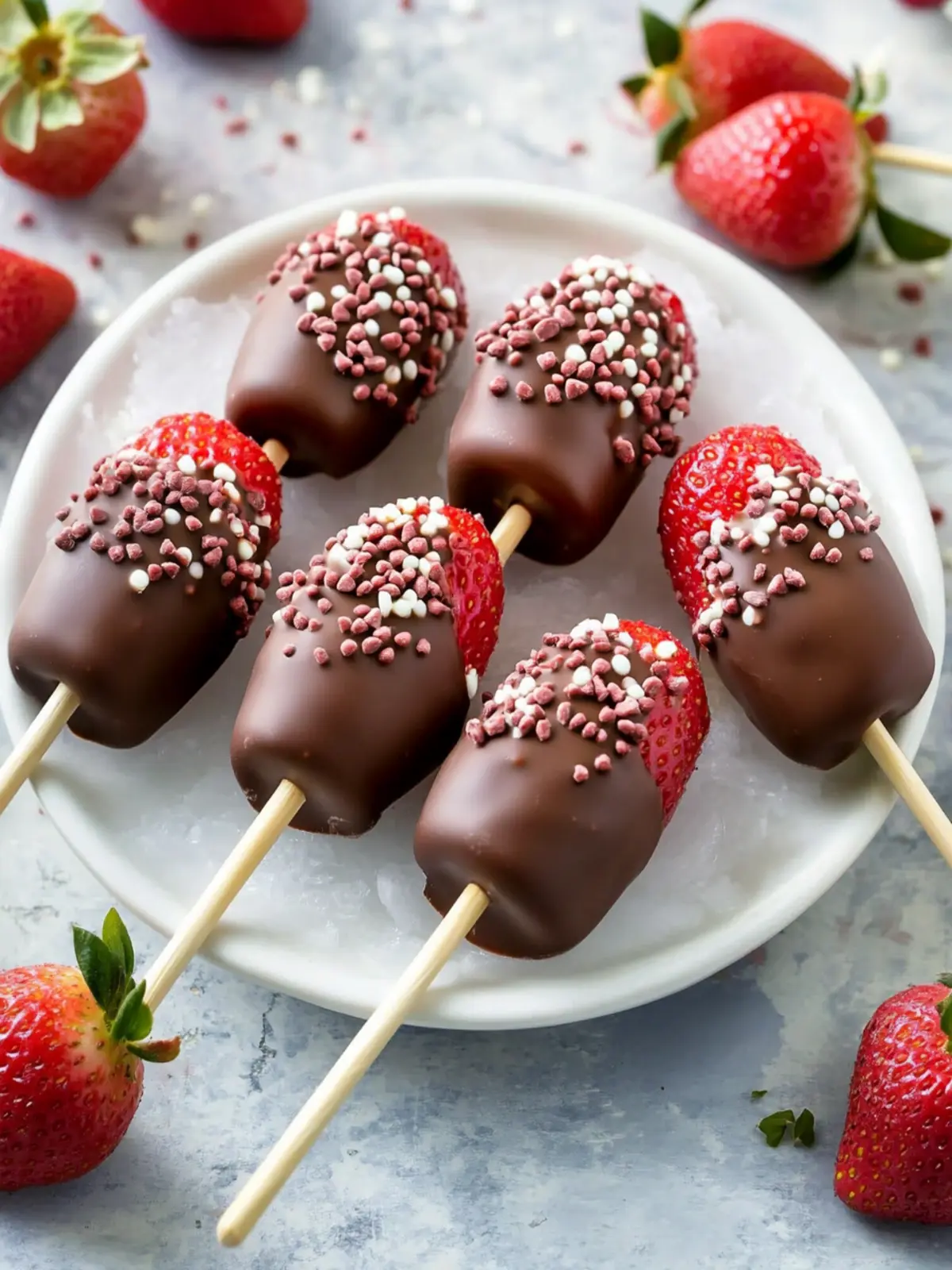 Chocolate Covered Strawberry Pops