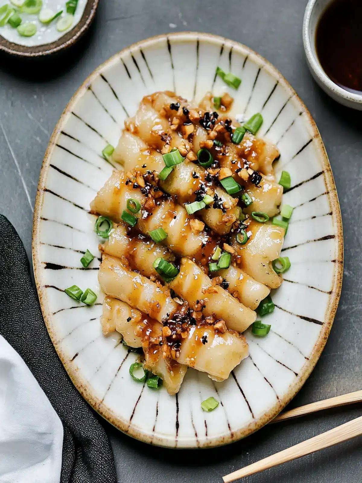 Pan Seared Cheung Fun Noodle Rolls