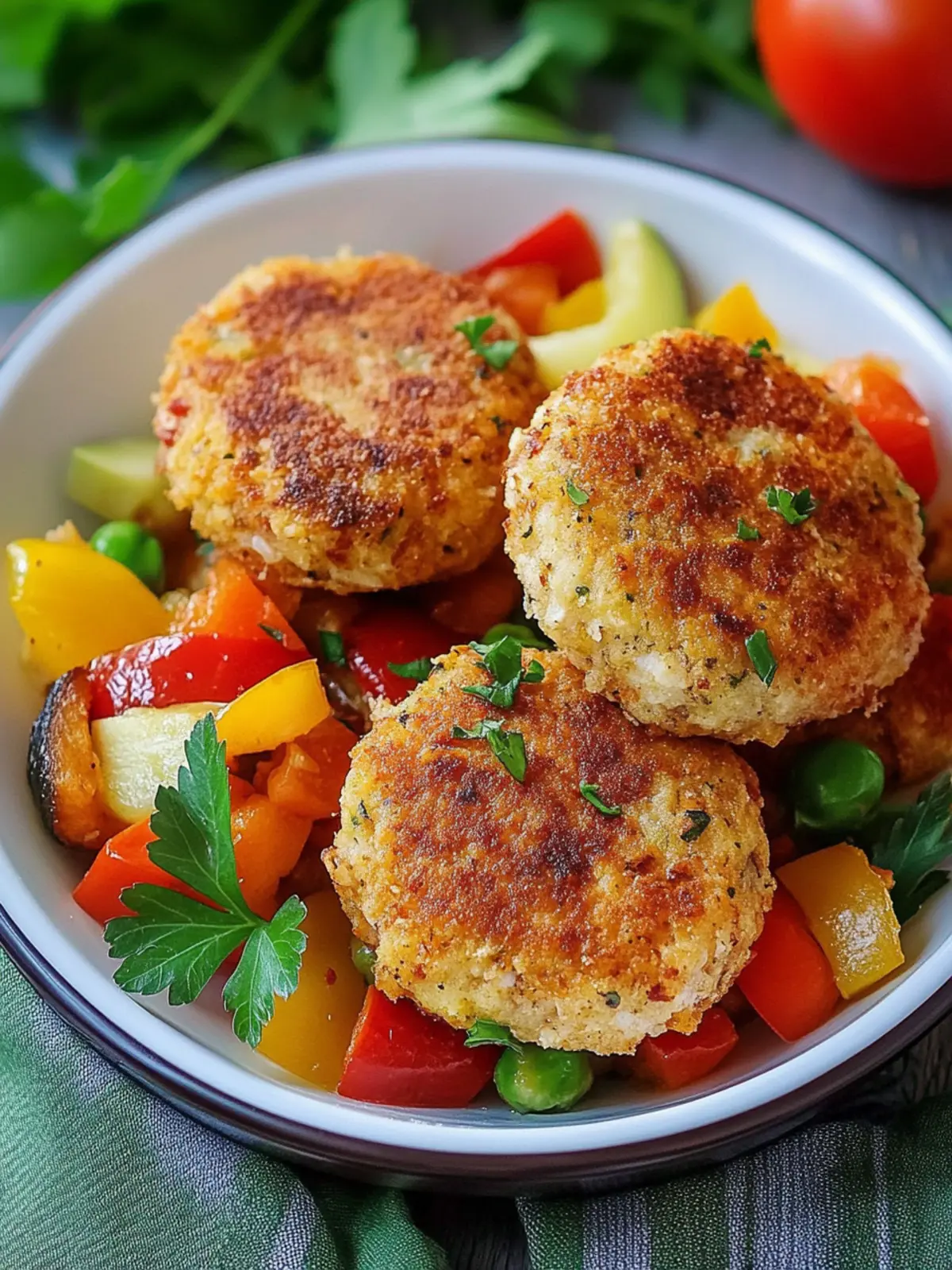 Baked Chicken Patties/Kotletki and Veggies
