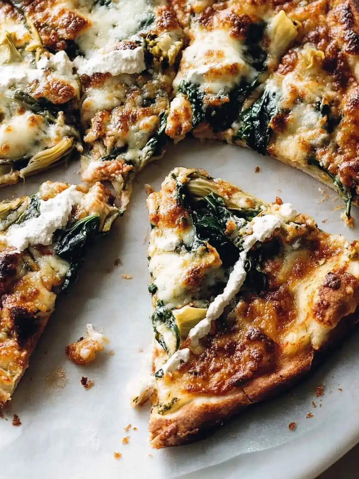 Absolute Easiest Spinach and Artichoke Pizza