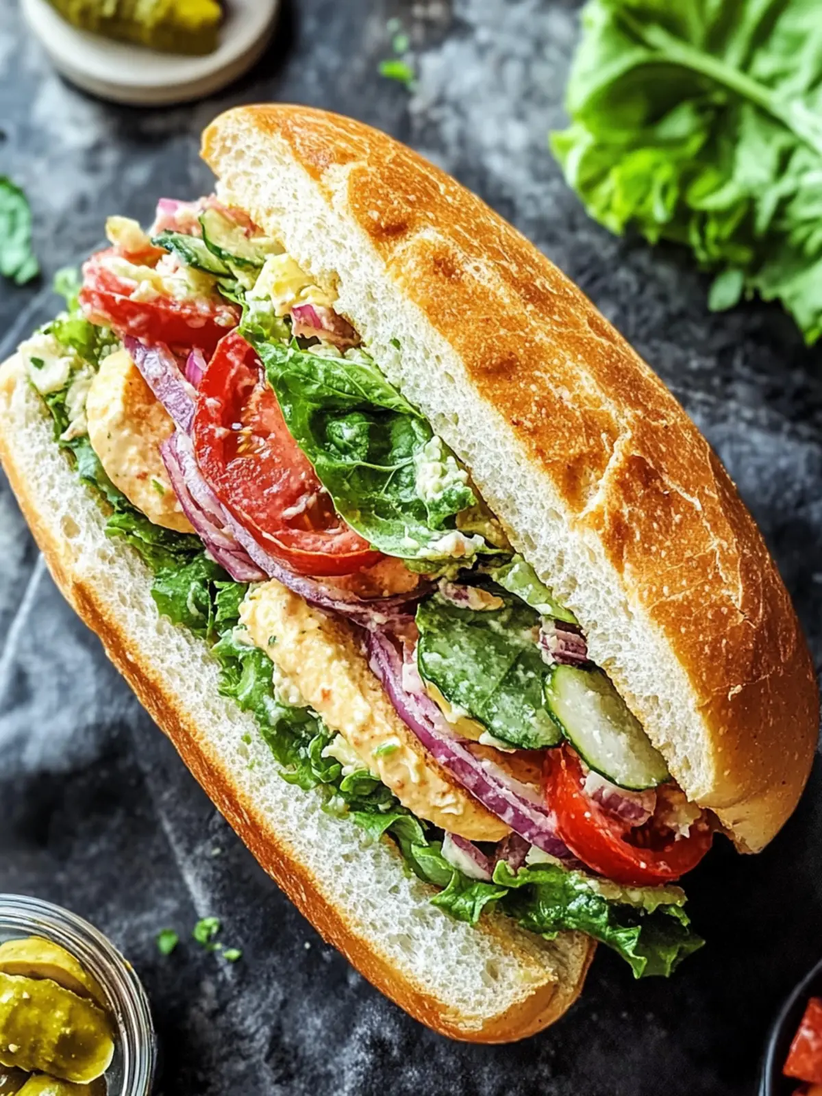 Savory Italian Grinder Salad Sandwich
