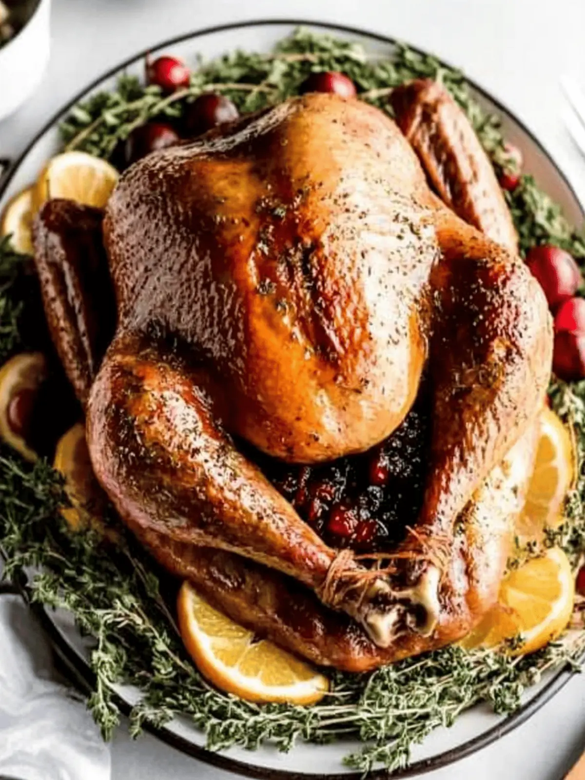 Classic Roast Turkey with Herb Butter and Cranberry Sauce