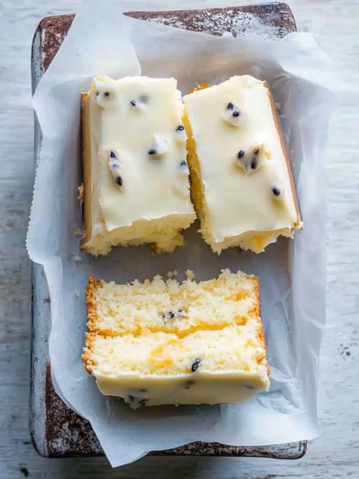 Coconut and Passionfruit Slab Cake