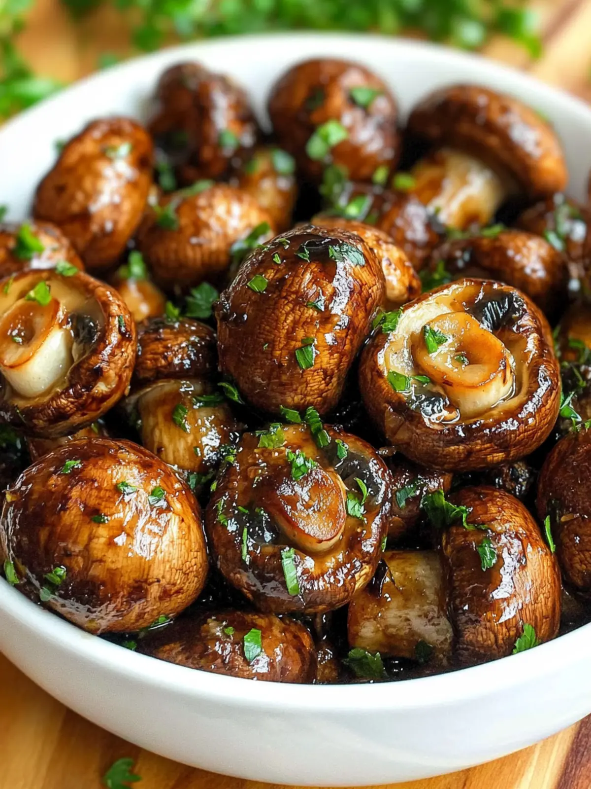 Balsamic Soy Roasted Garlic Mushrooms