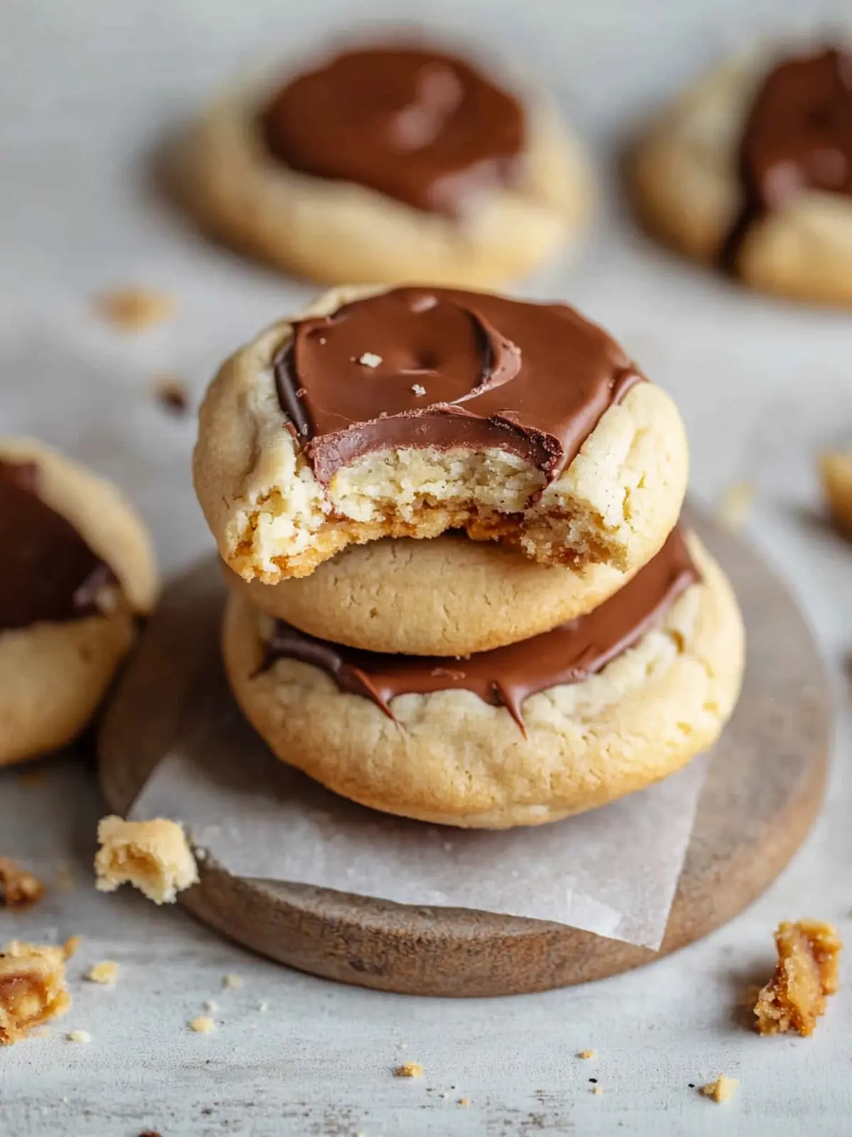 Chilled CRUMBL Twix Cookies Copycat