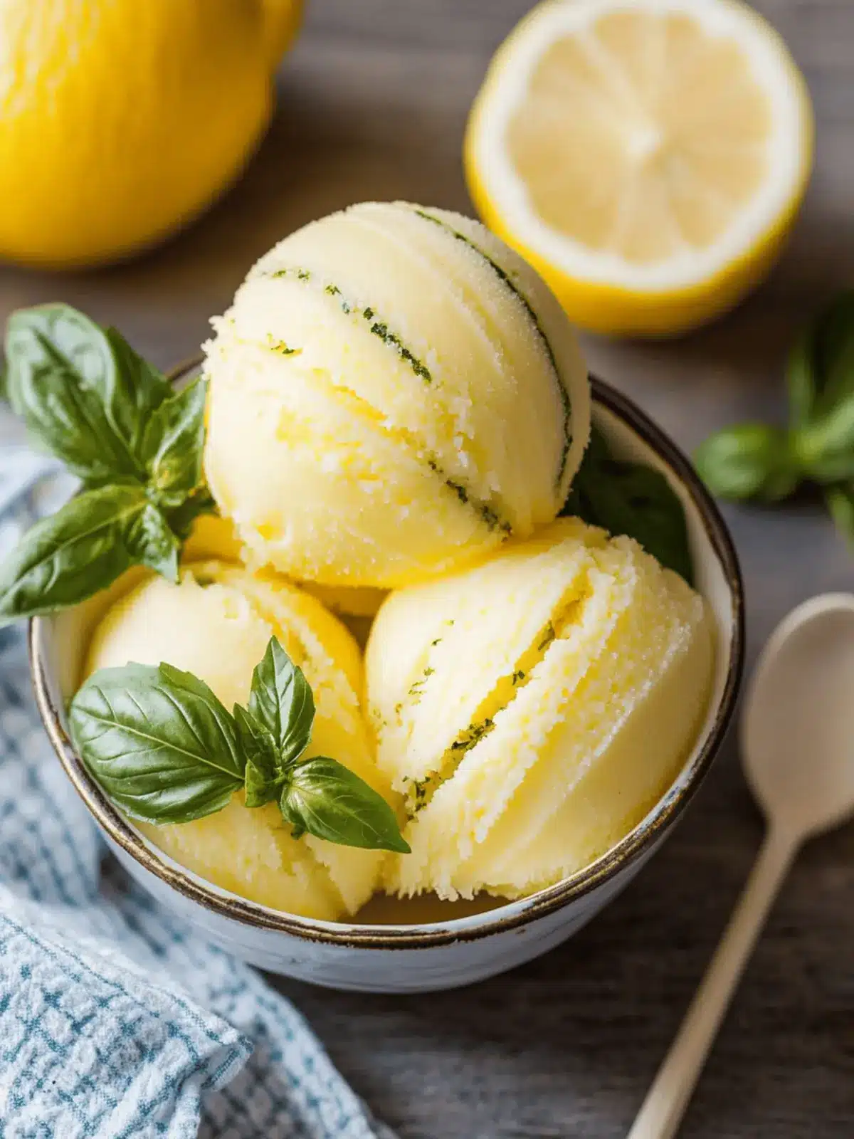 Zesty Lemon Basil Sorbet for a Refreshing Summer Treat 4 Lemon Basil Sorbet