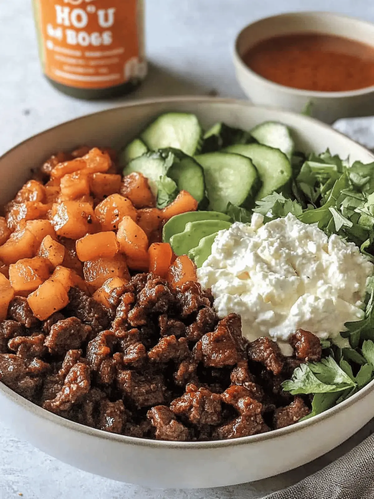 Hot Honey Beef Bowl w/Cottage Cheese: Quick & Flavor-Packed Delight 4 Hot Honey Beef Bowl w/Cottage Cheese
