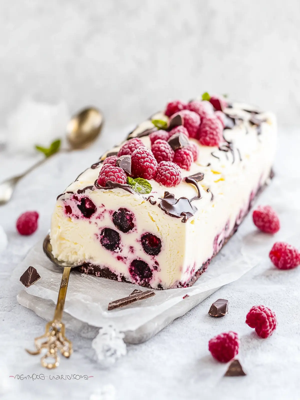 Raspberry Chocolate Semifreddo