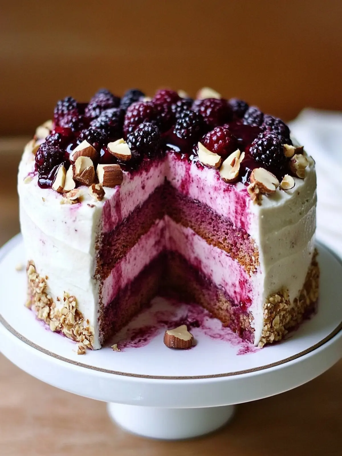 Blackberry Hazelnut Layer Cake