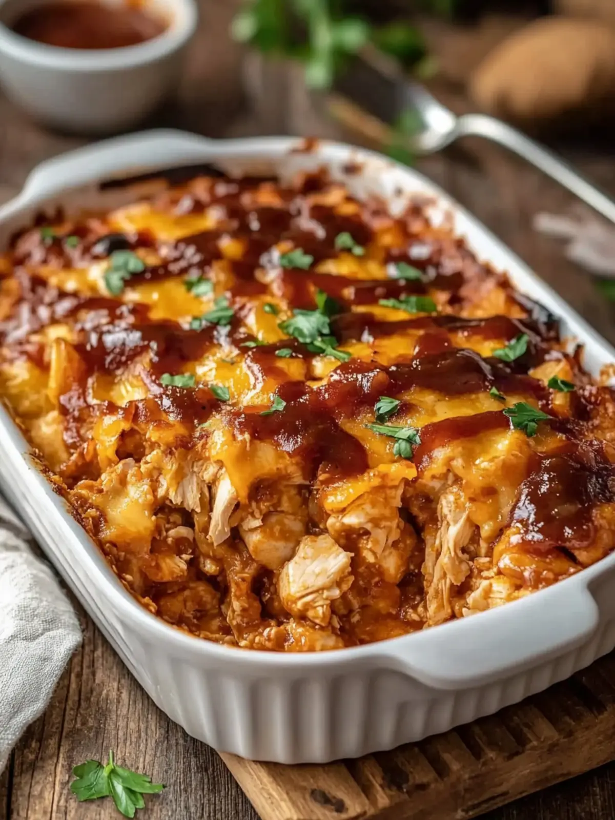 Keto BBQ Chicken Casserole