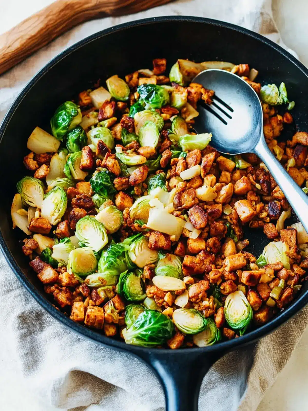 Tempeh Hash with Brussels Sprouts