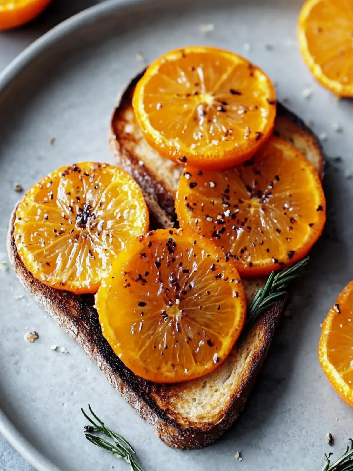 Charred Tangerines on Toast
