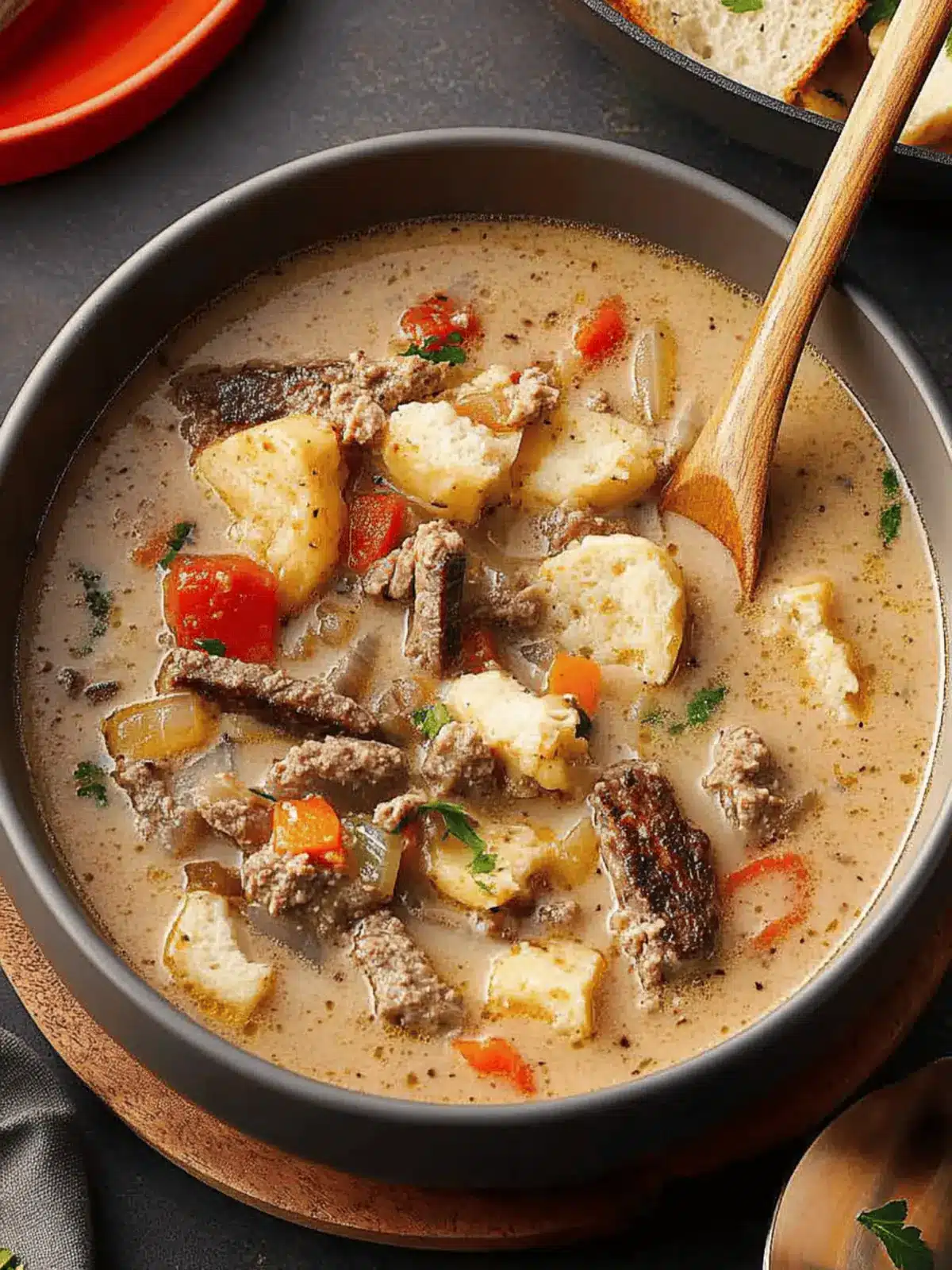 Philly Cheesesteak Soup