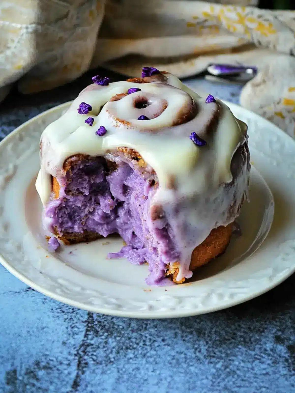 Fluffy and Soft Ube Cinnamon Rolls from Scratch