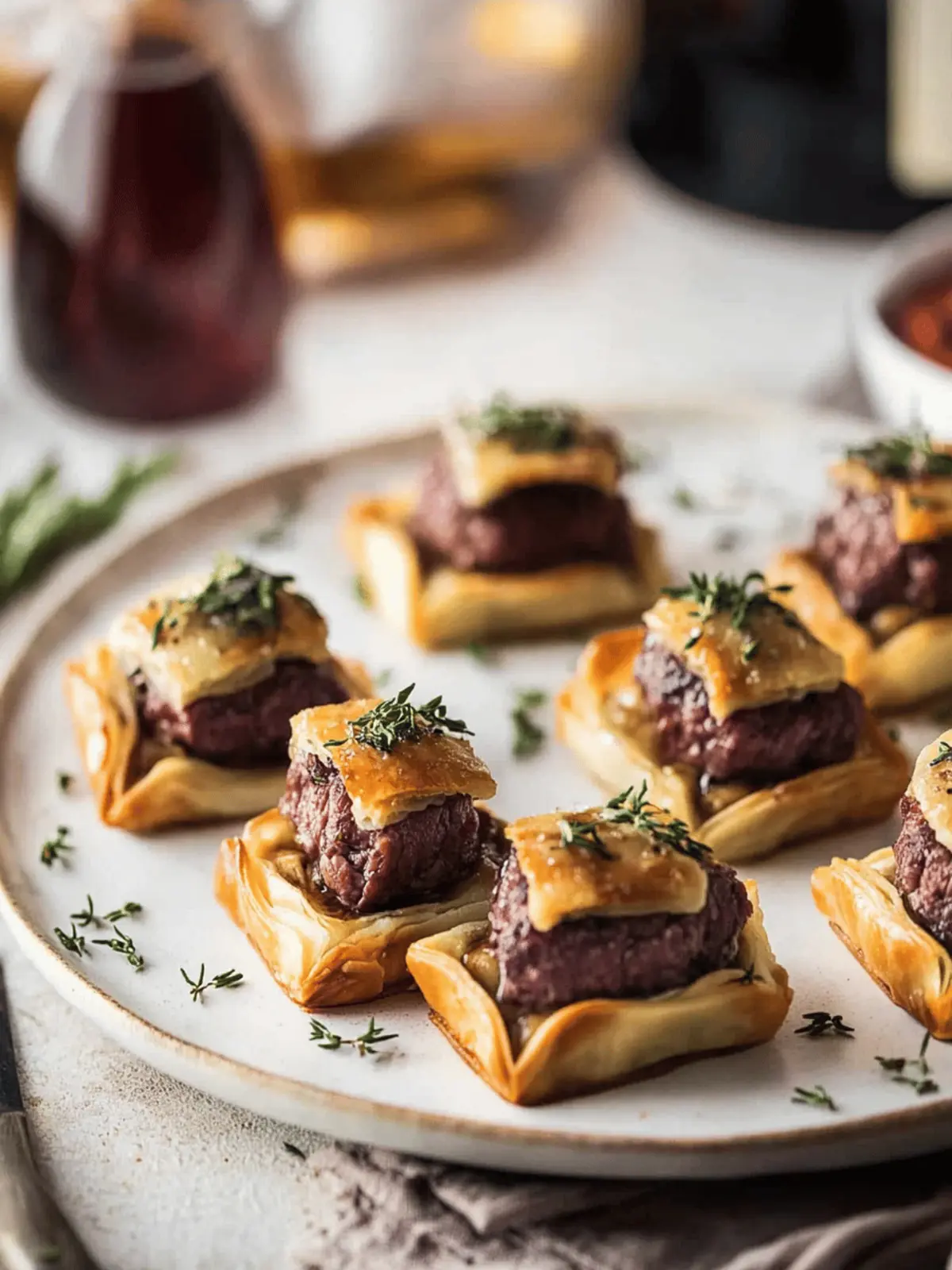 Beef Wellington Bites with Dijon Sauce