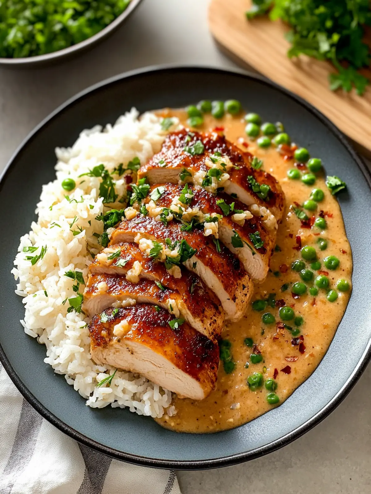 Sweet & Savory Chicken with Spicy Carbonara Brothy Rice