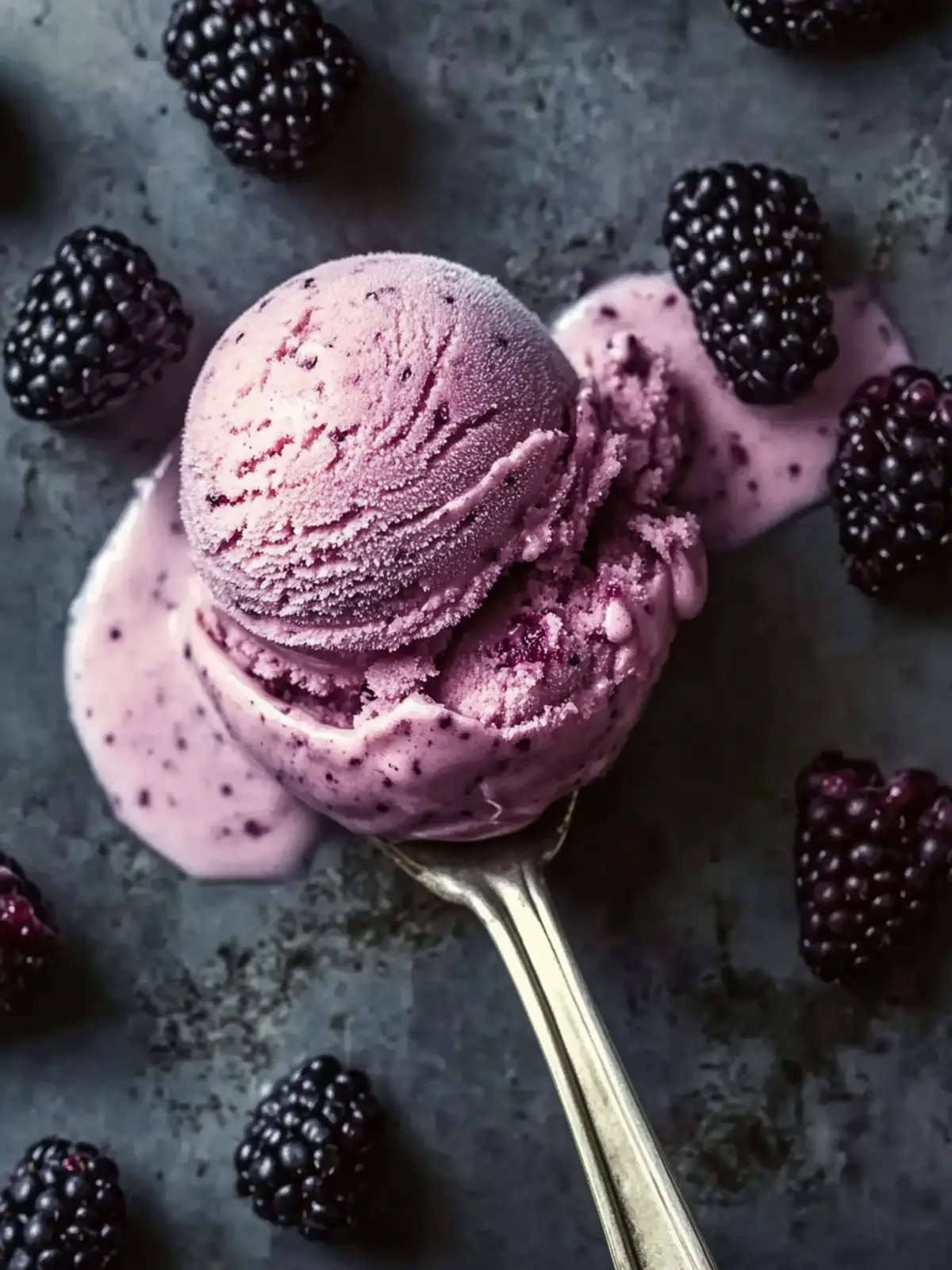 Homemade Fresh Blackberry Ice Cream