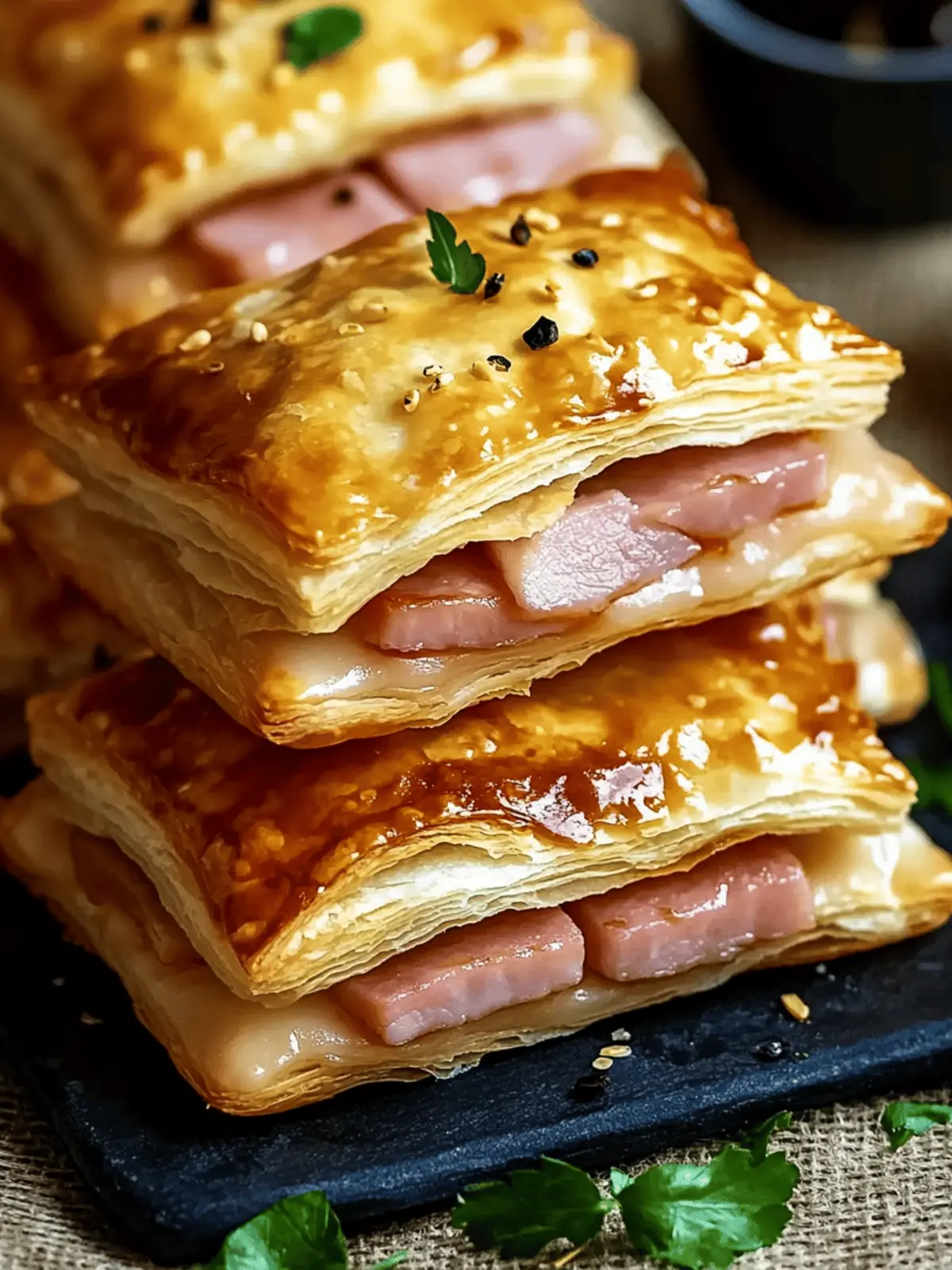 Ham and Cheese Puff Pastry Pockets for Effortless Indulgence 2 Ham and Cheese Puff Pastry Pockets