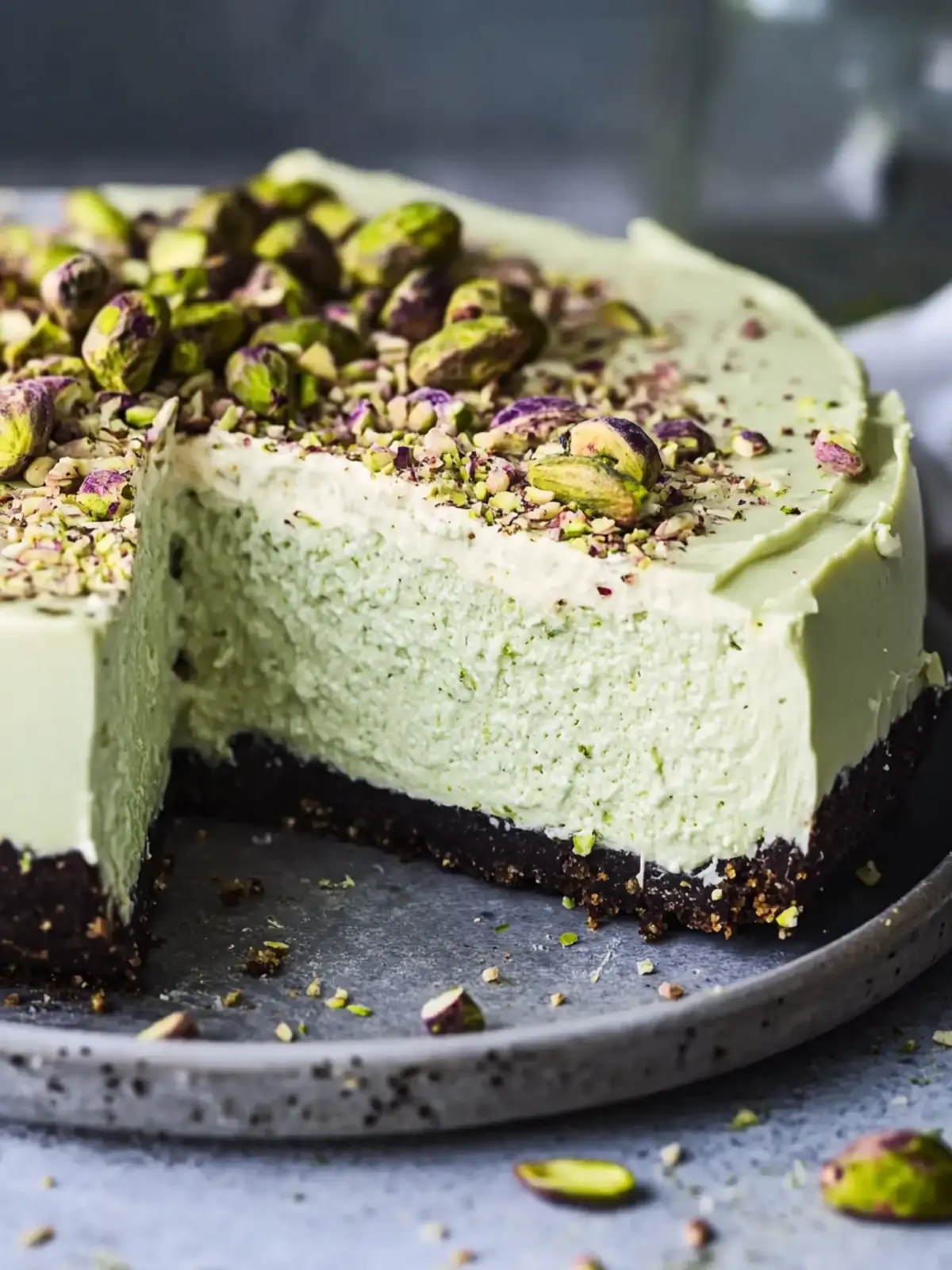 No Bake Pistachio Cheesecake