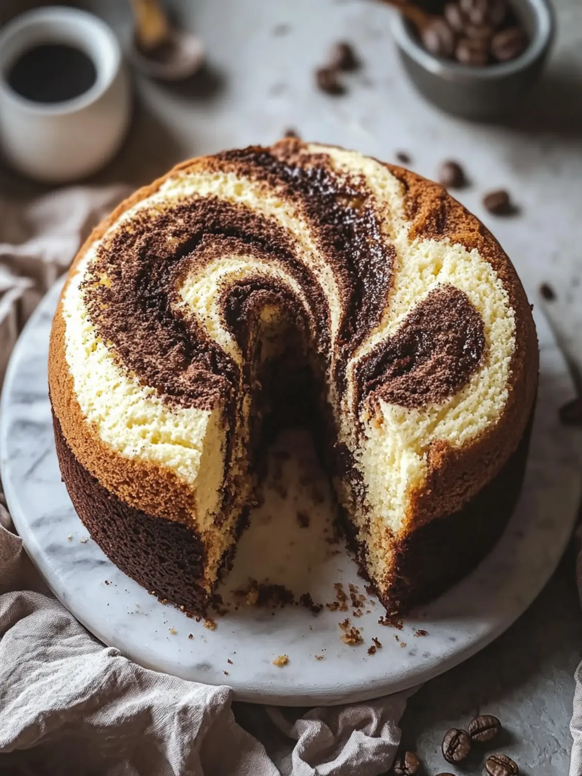 Warm Coffee Cinnamon Marble Cake