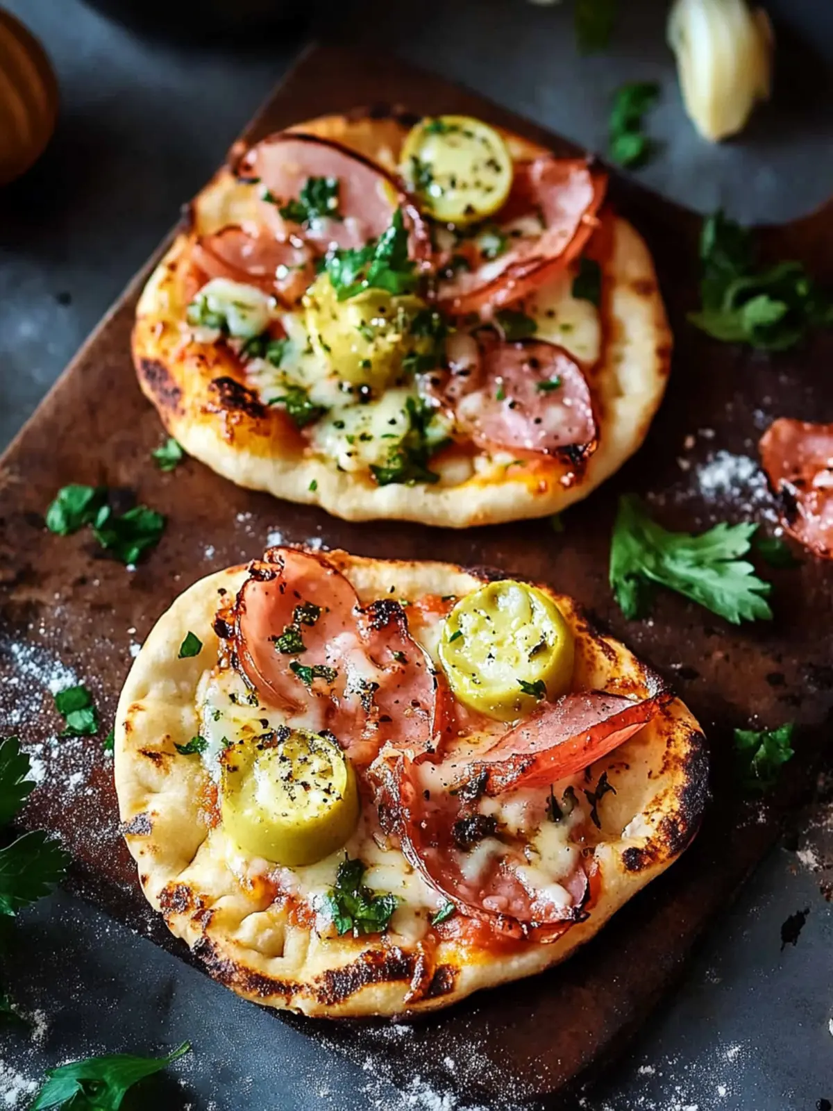 Mini Cuban Naan Pizzas