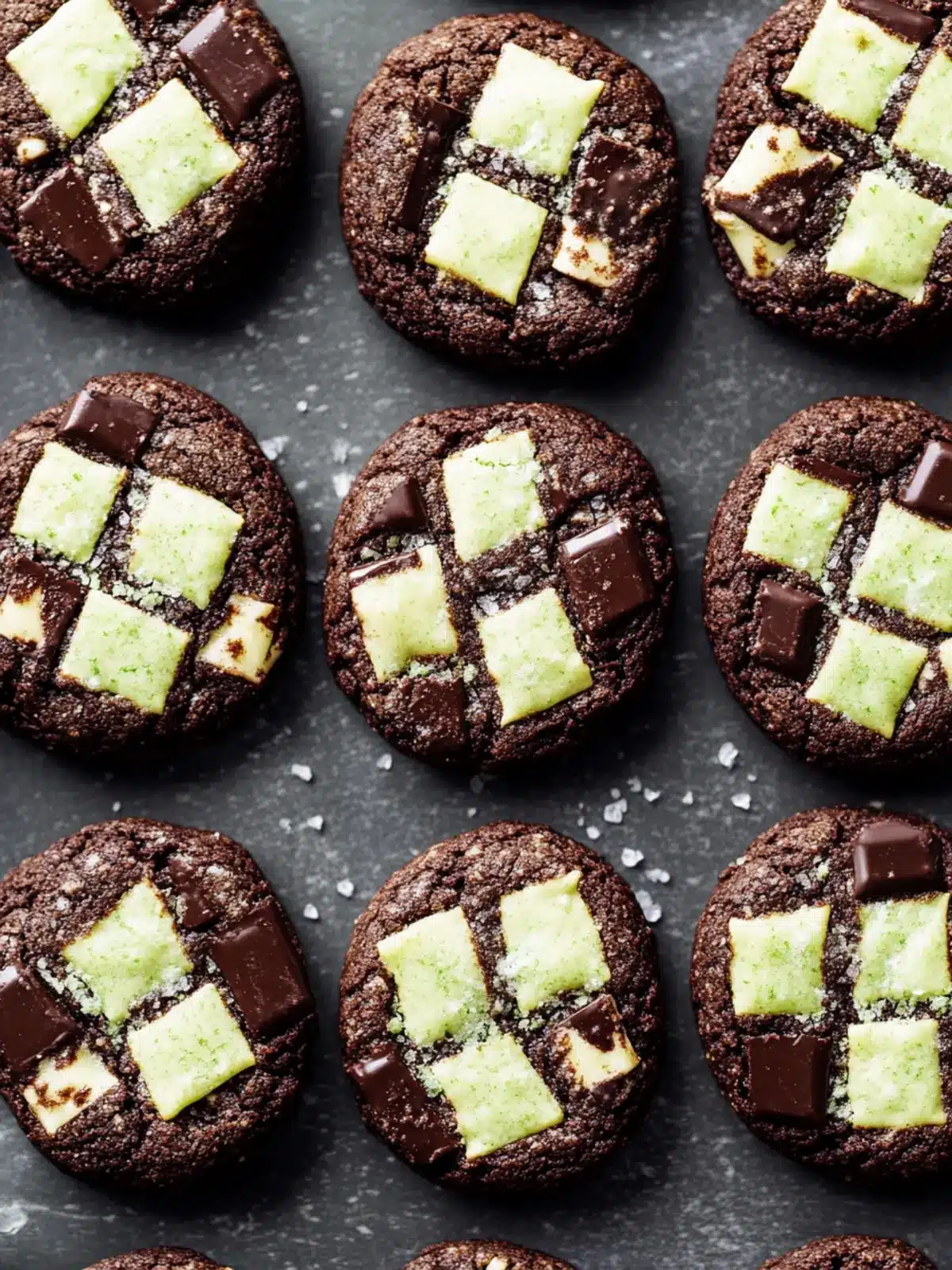 Mint Chocolate Checkerboard Cookies