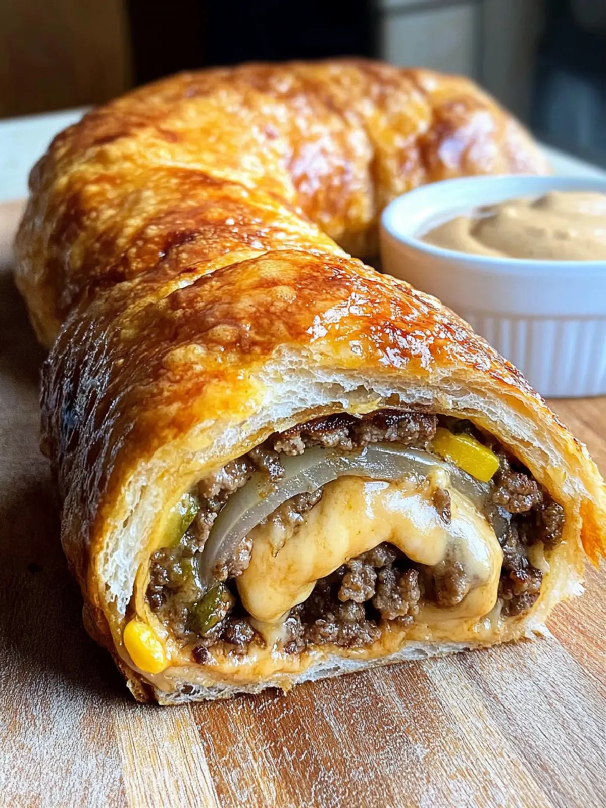 Viral Cheeseburger Onion Ring Roll that Will Wow Your Taste Buds 4 Viral Cheeseburger Onion Ring Roll
