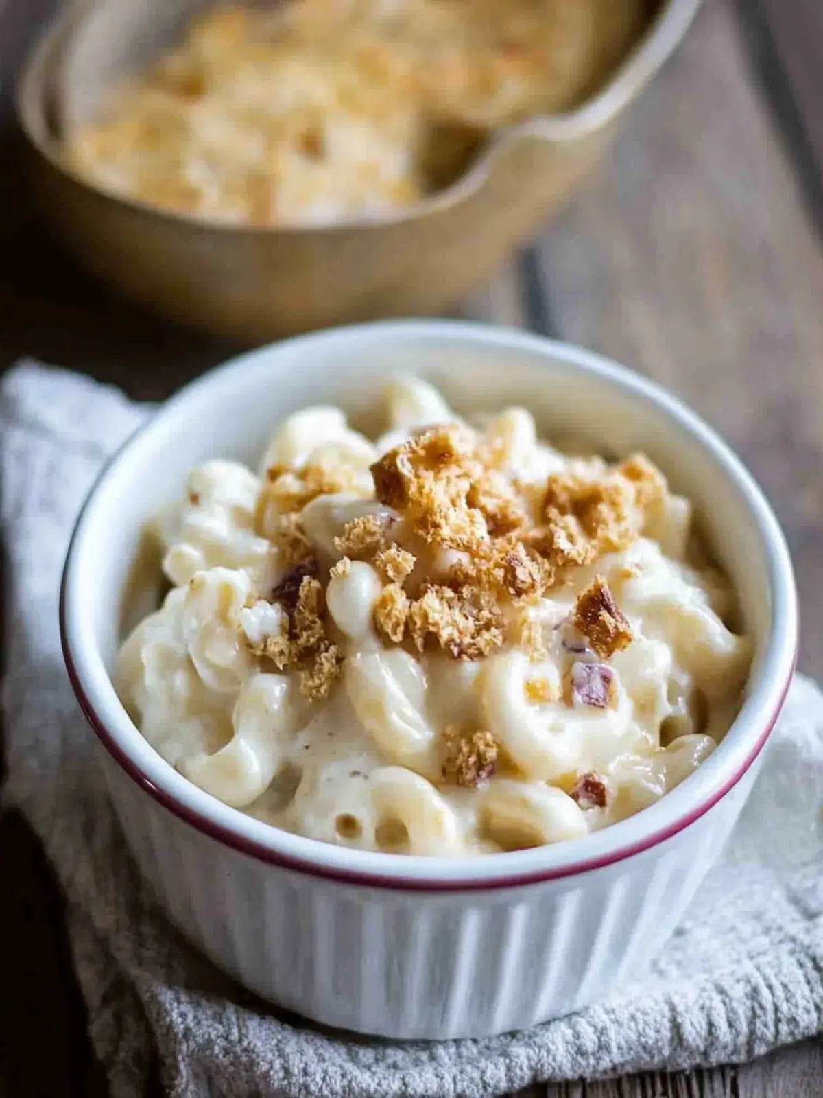 Creamy Brie Four Cheese Mac and Cheese with Buttery Ritz Crackers