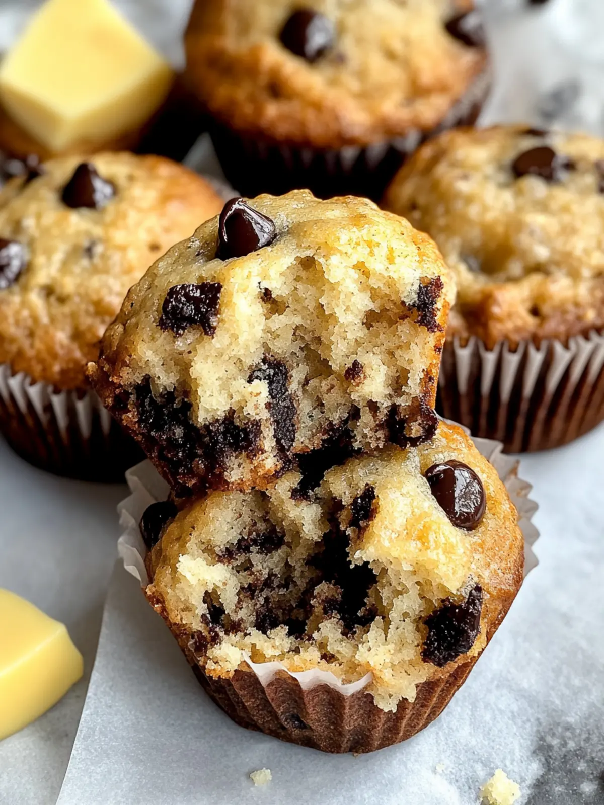 Bakery-Style Brown Butter Chocolate Chip Muffins