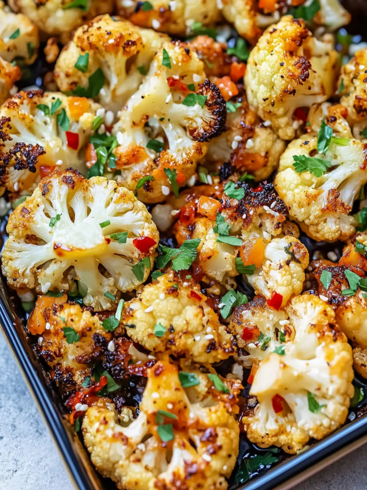 Sweet and Spicy Baked Cauliflower
