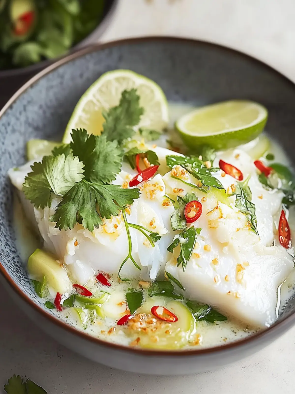 Coconut Poached Cod with Ginger and Lime