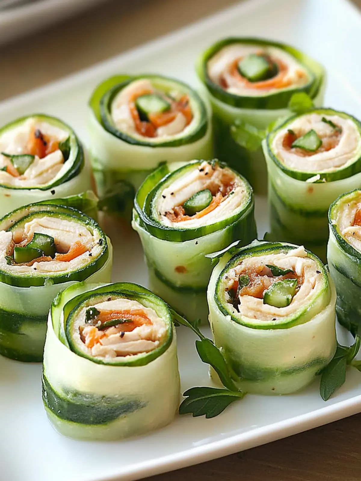 Turkey & Spinach Cucumber Roll Ups