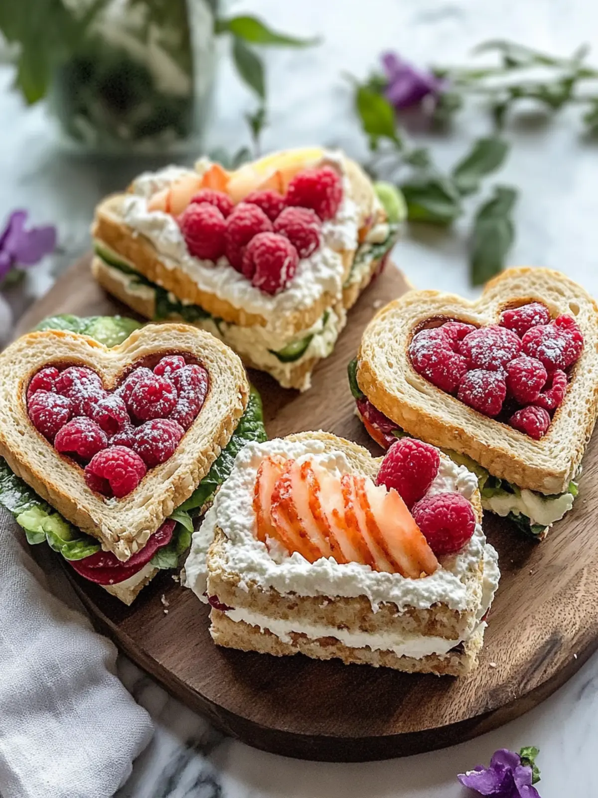 Perfect Galentines Heart-Shaped Tea Sandwich Board