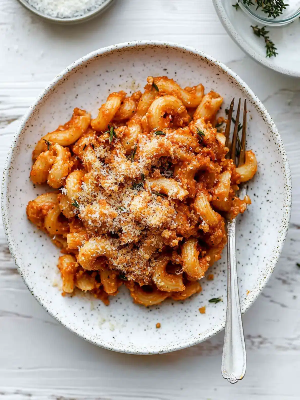 Creamy Vodka Sauce Pasta with Toasty Rosemary Breadcrumbs