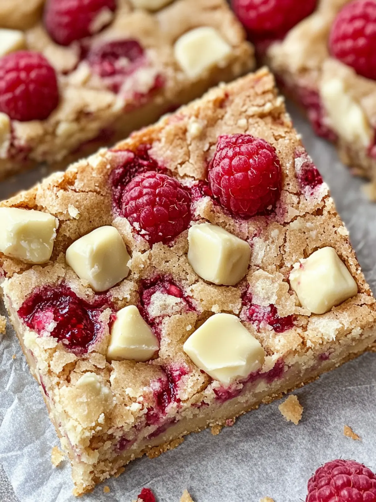 Raspberry White Chocolate Blondies