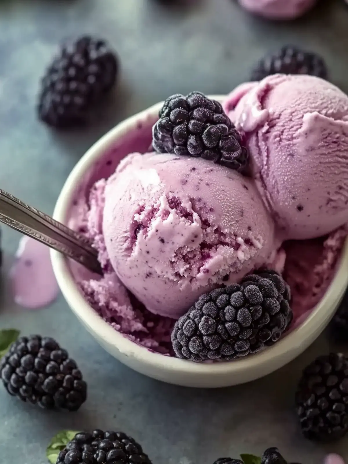 Homemade Fresh Blackberry Ice Cream