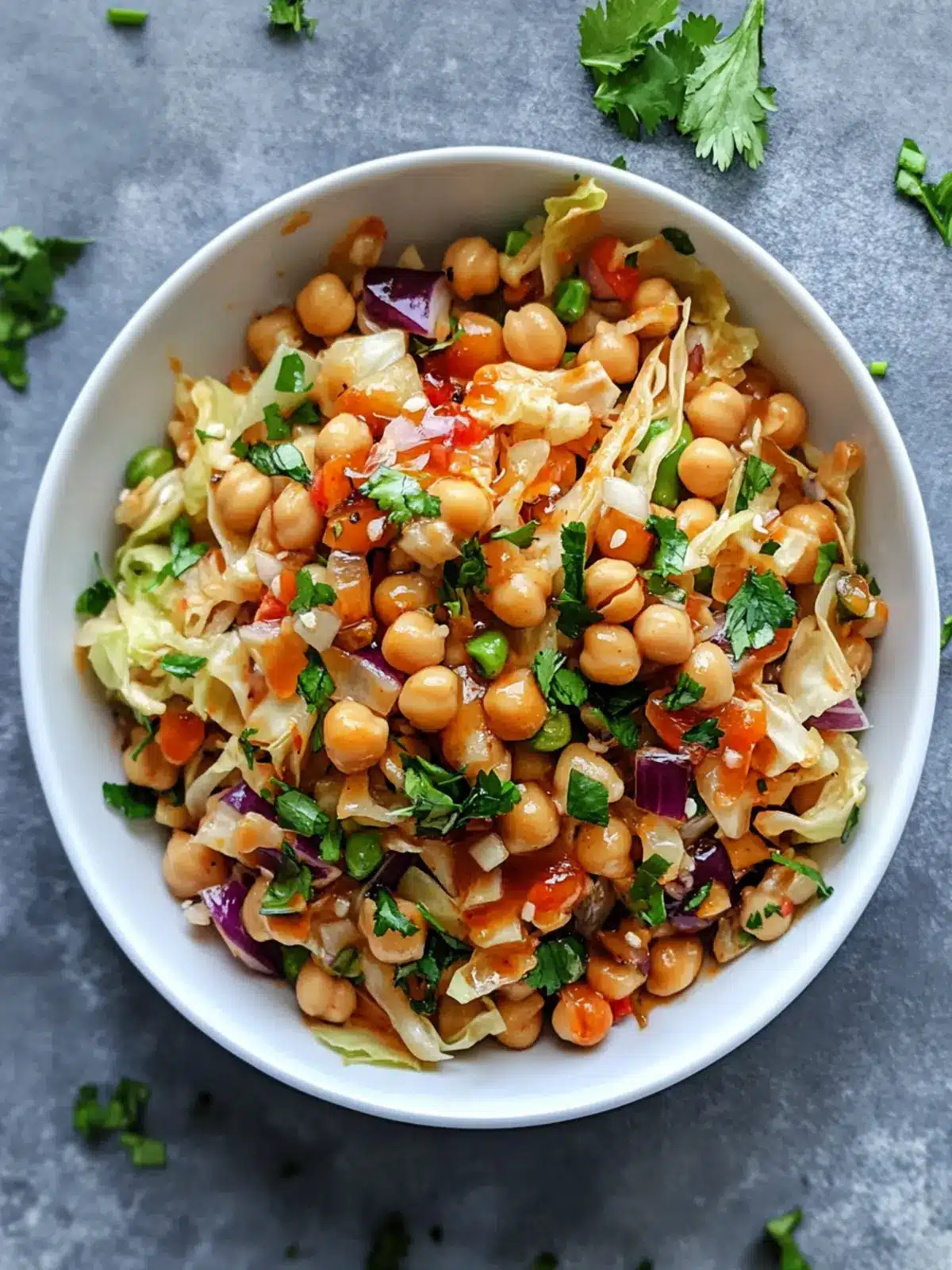 Spicy Glazed Chickpea Napa Cabbage Salad