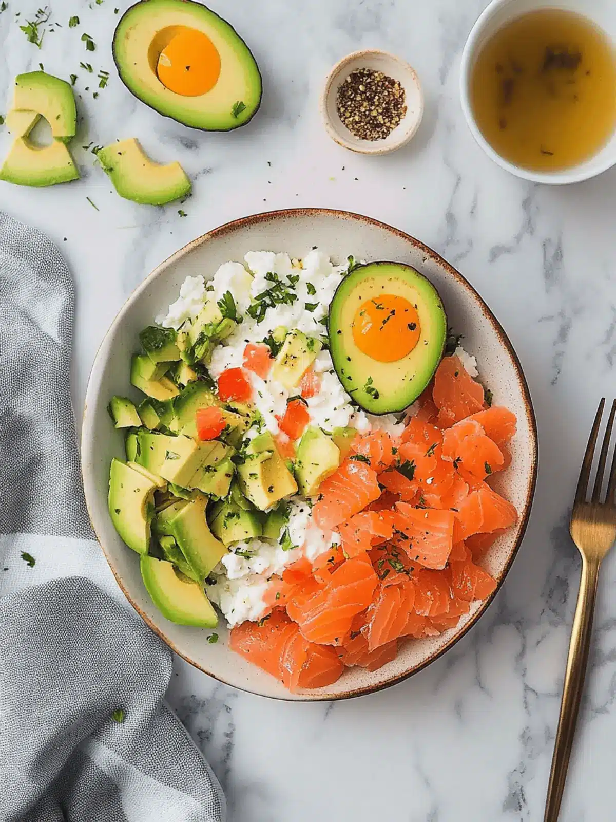 Cottage Cheese Salad With Smoked Salmon & Avocado Bliss 4 Cottage Cheese Salad With Smoked Salmon & Avocado
