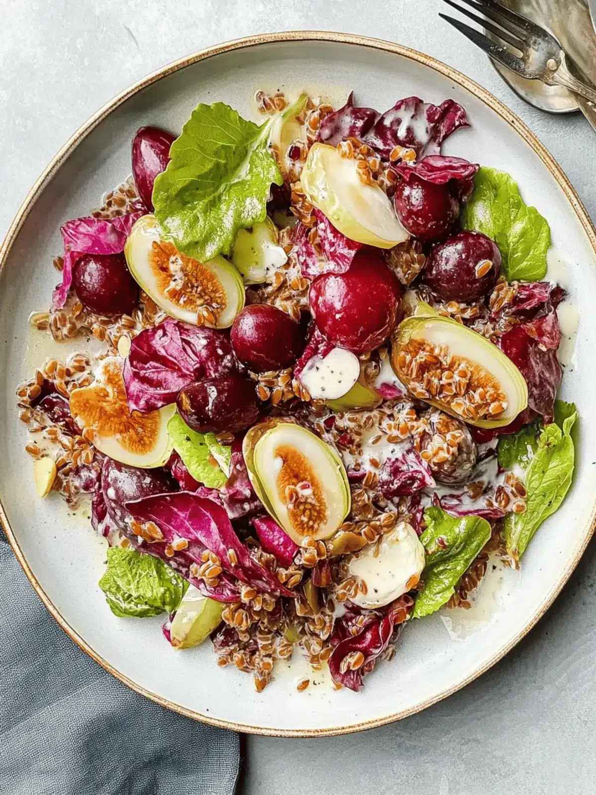 California Grapes and Radicchio Salad with Crispy Farro Delight 2 California Grapes and Radicchio Salad with Crispy Farro
