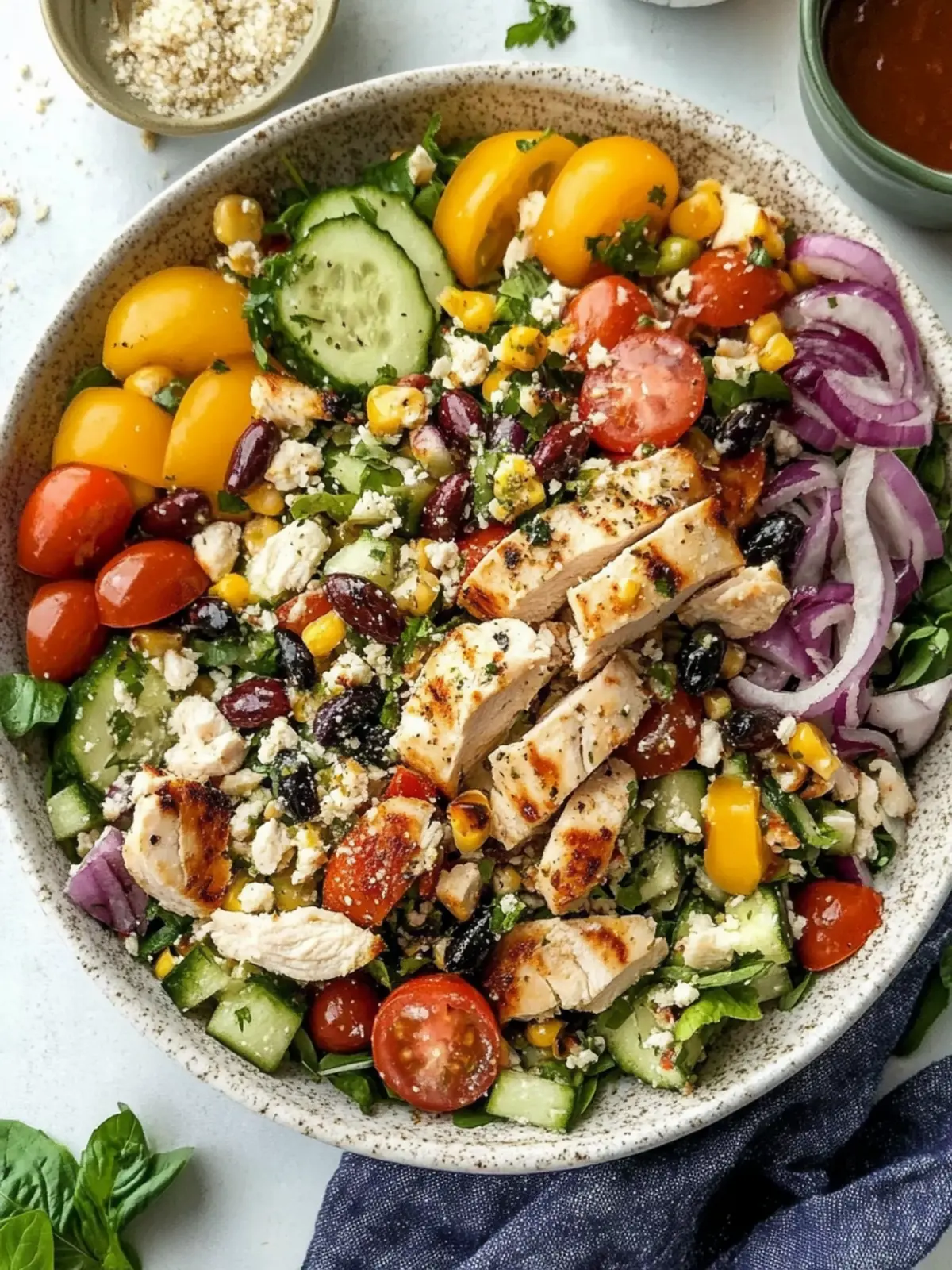 Chopped Mediterranean Salad With Chicken