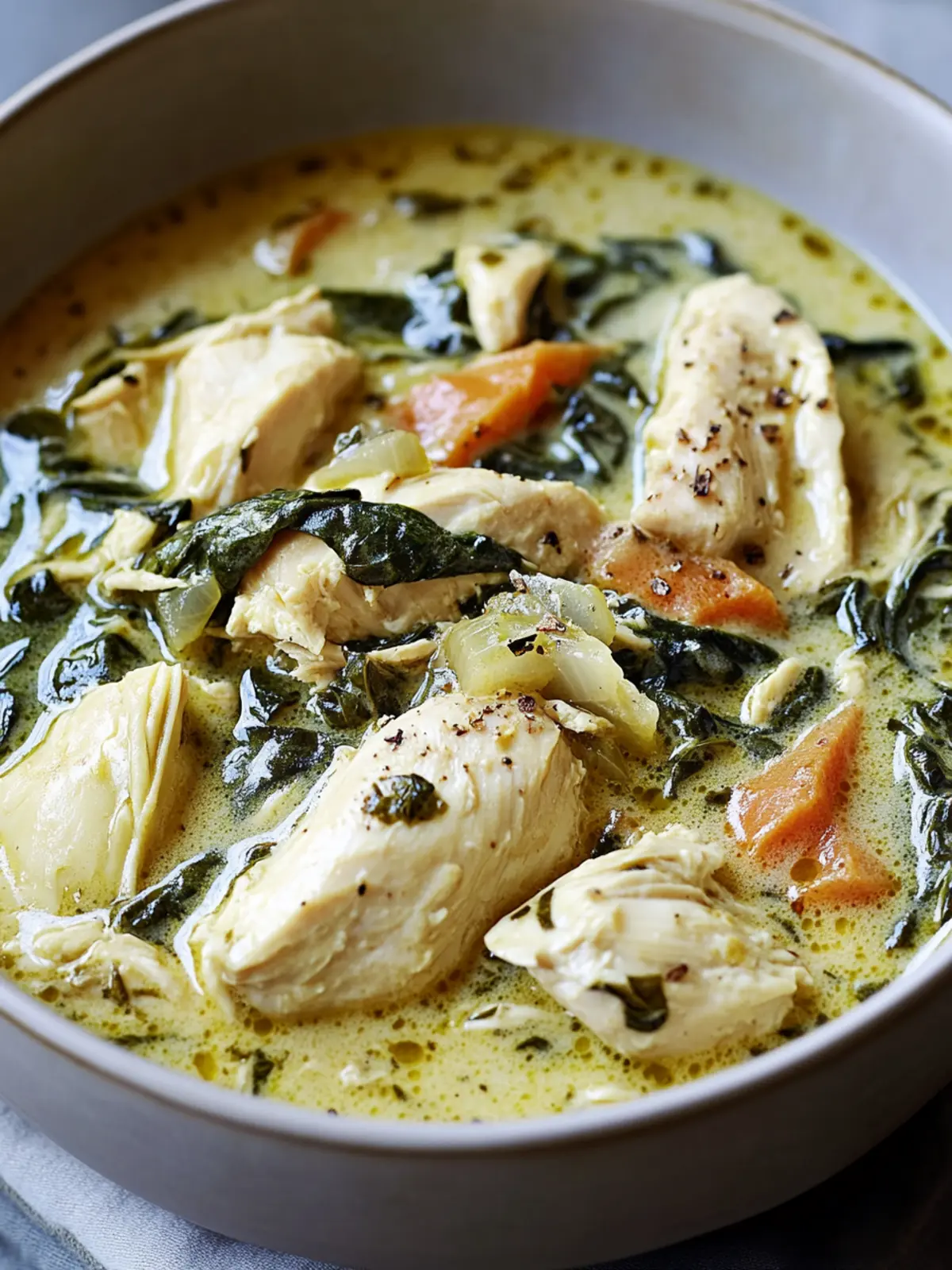 Creamy Spinach-Artichoke Chicken Stew