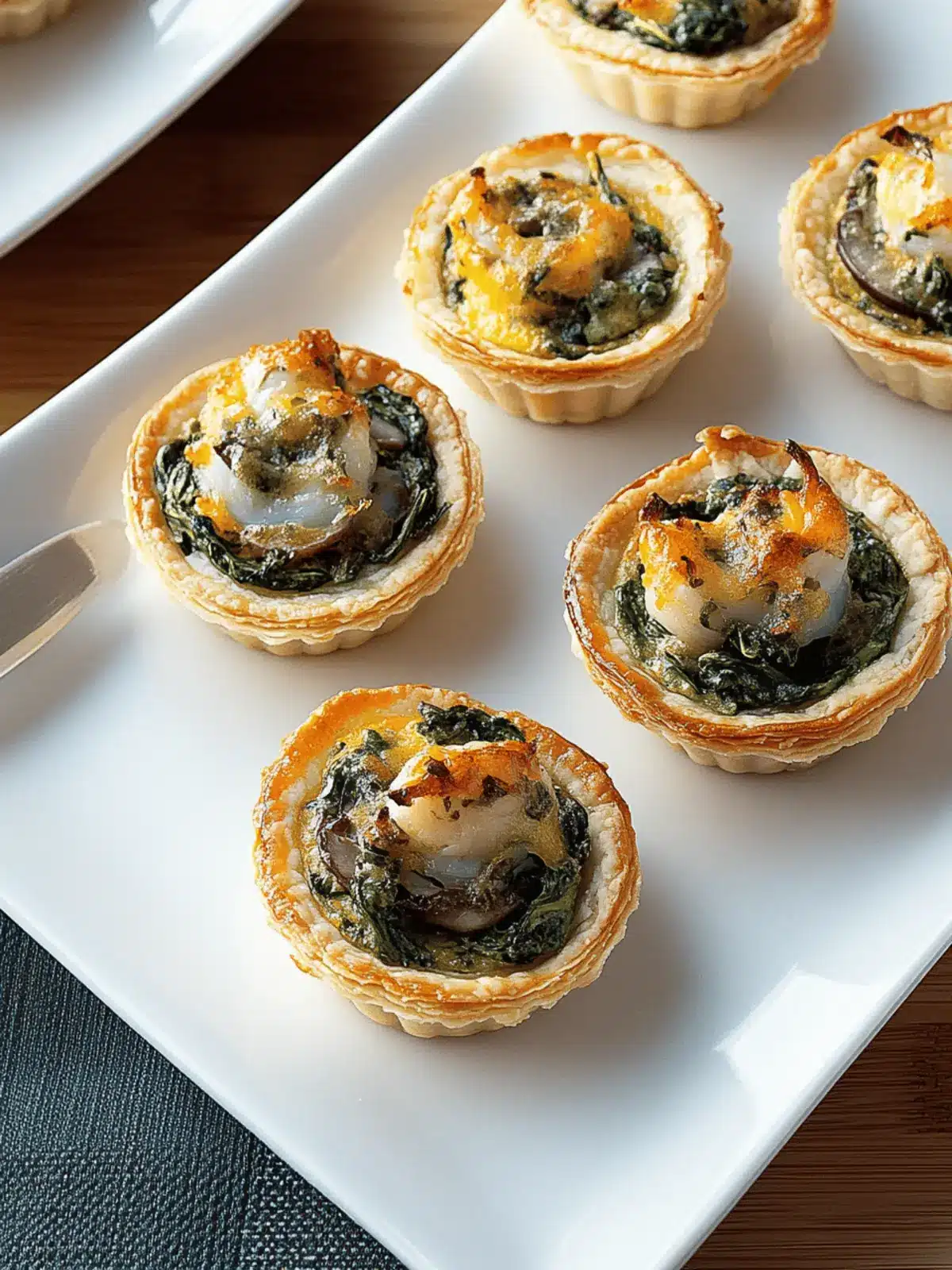 Mini Crab, Spinach, and Mushroom Tarts