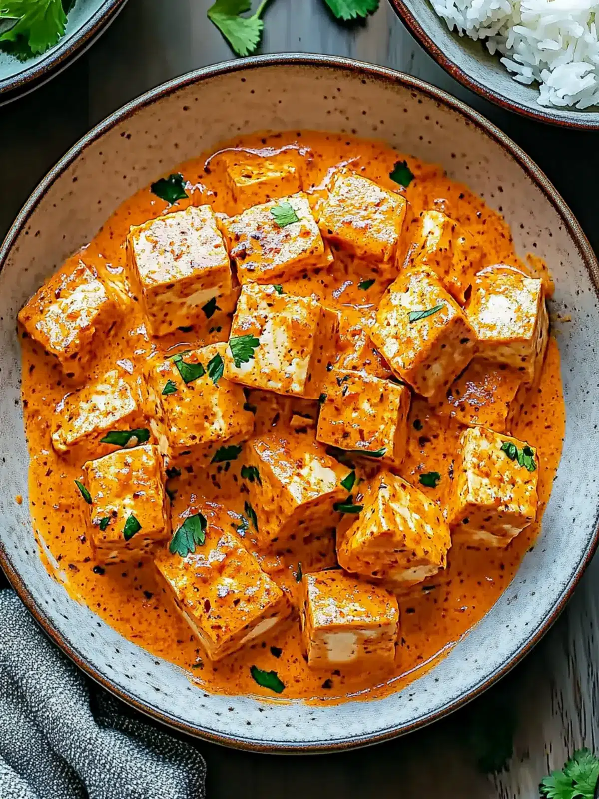 Spicy Tofu with Creamy Coconut Sauce