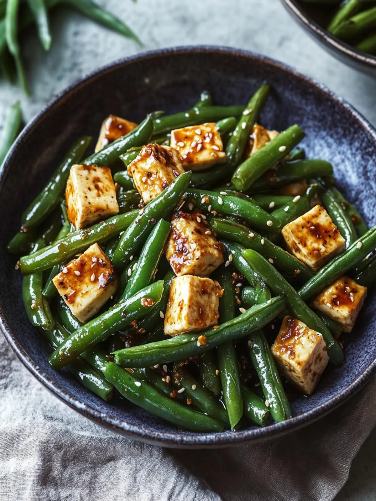 Garlicky Green Beans and Tofu